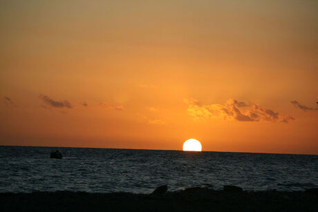 Zon onder in Curacao