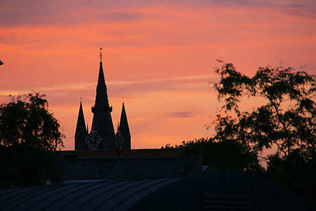 Avondlucht boven Delft