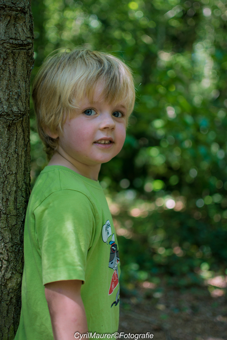 kijk papa nog een laatse foto nemen bij de boom