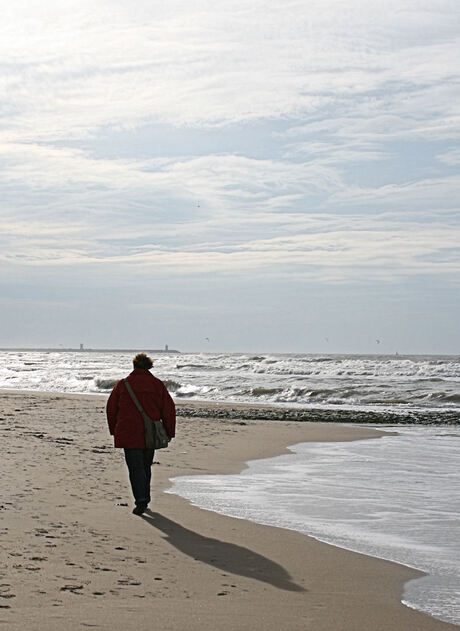 Wandeling langs zee