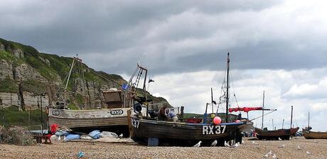 vissersboten in Hastings