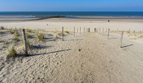 Strand door een visse-oog....