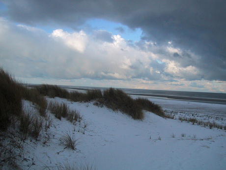 Snowy beach