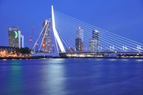 Erasmusbrug Rotterdam bij nacht