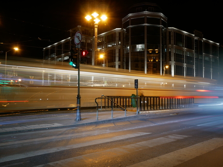 Tram in de nacht, Boedapest