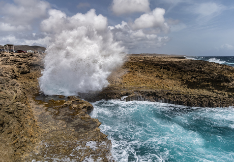 Waves against rocks