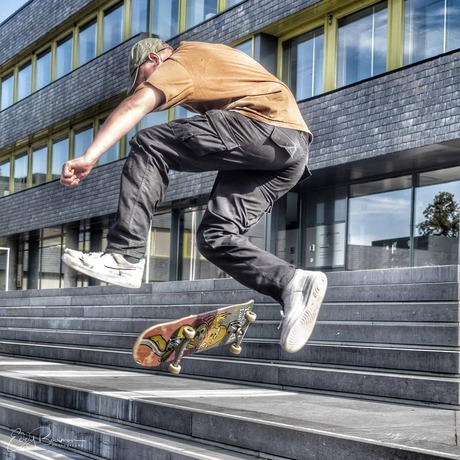 Skateboarder in actie