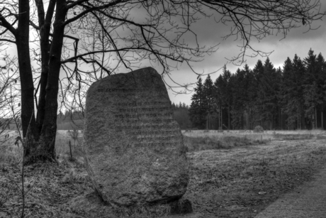 tekst steen nog buiten het kamp westerbork