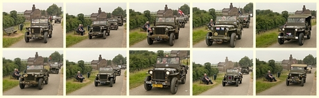 Collage van WillysMB jeeps.