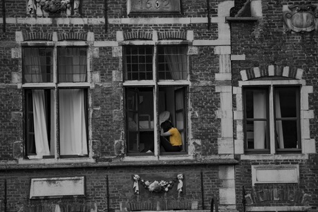 The lonely girl in the window