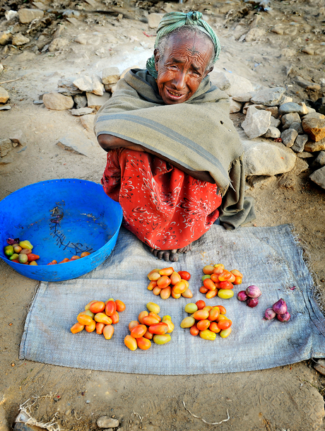 Marktkoopvrouw in Ethiopië