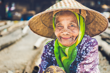 Oude vrouw in Java.