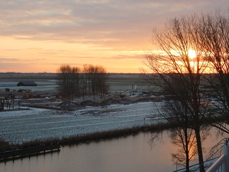 Zonsondergang.