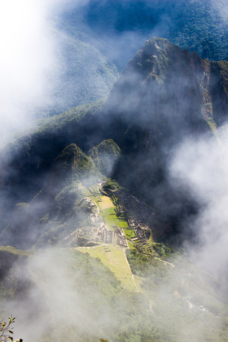 Machu Picchu in de mist