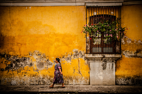 Antigua in yellow, Guatemala