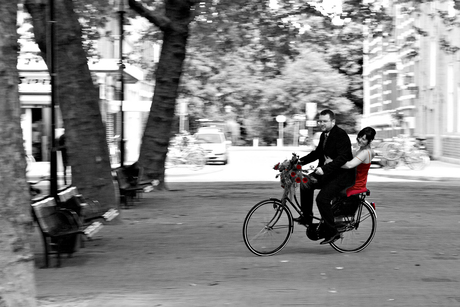 Op de fiets naar het stadhuis