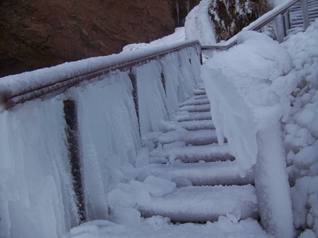 Frozen stairs Iceland