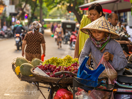 Fruitverkopen in Hanoi