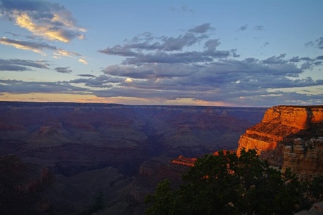 Ondergaande zon Grand Canyon