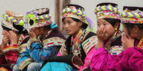 Colorful girls in Tibet