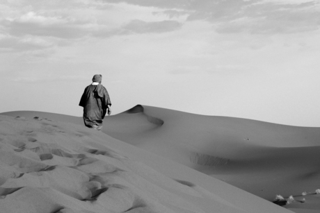 Zandduinen Merzouga zwart-wit (Marokko)