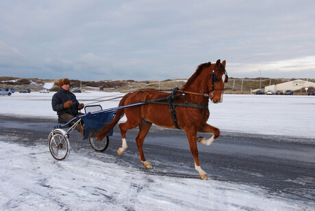 rijden in de sneeuw..