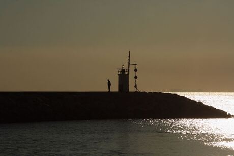 Wandelaar op Pier