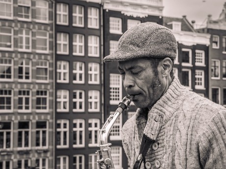 Saxofonist in Amsterdam