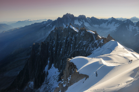 de klim naar Mont Blanc