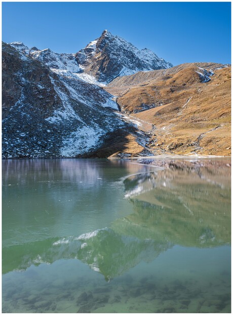 Bergmeer met uitzicht