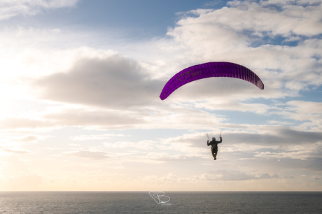 Paraglider aan zee