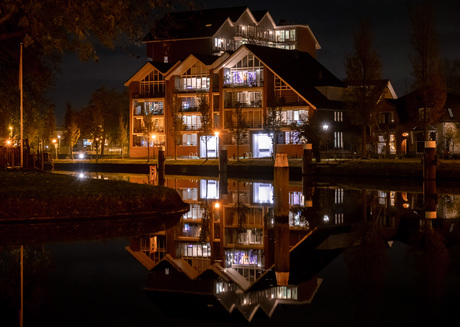 Rijnbocht in de avond