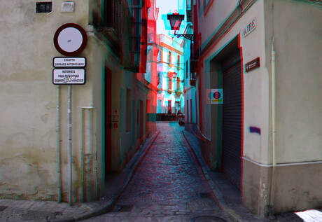 Narrow street Sevilla Spain 3D