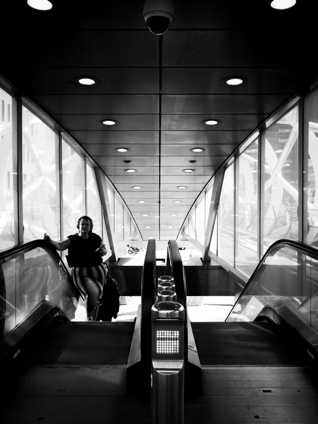 woman in transit