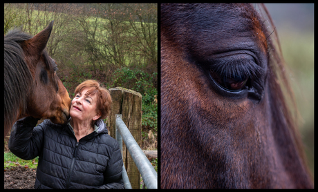 eigenaresse met een van haar paarden