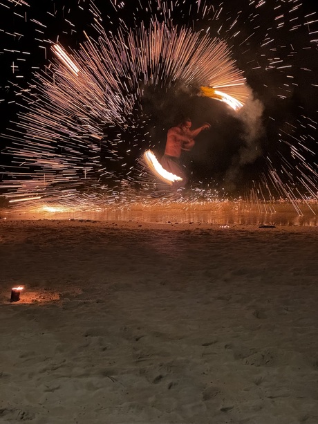 Man on fire. 