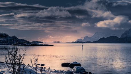 Schemer over het fjord