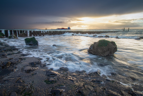 Dramatische sunset zeeland