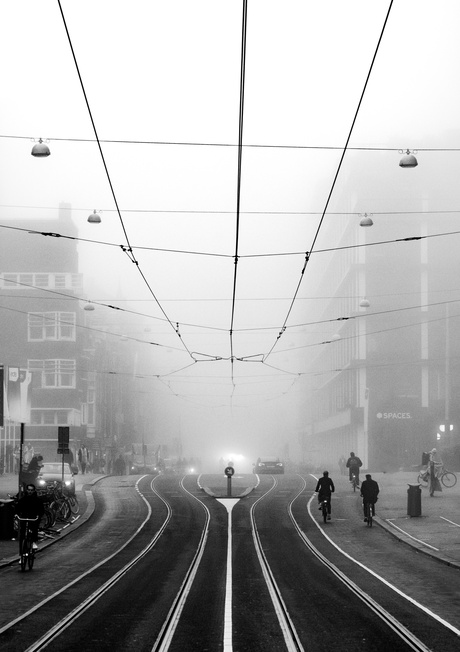 Mistige morgen in Amsterdam 