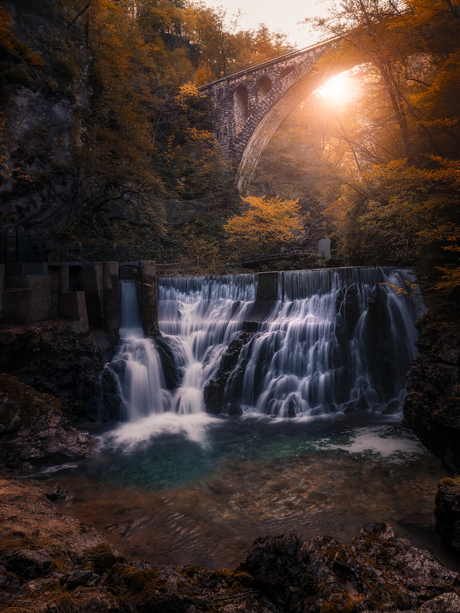 Herfstlicht in de Vintgar kloof
