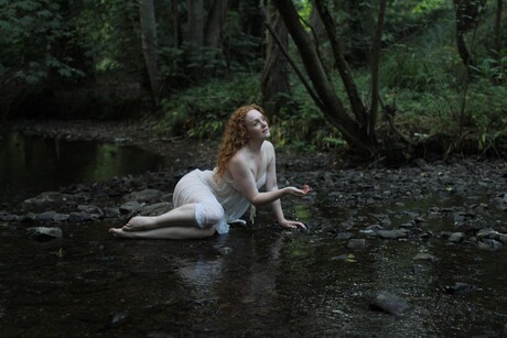 water nymph into the stream
