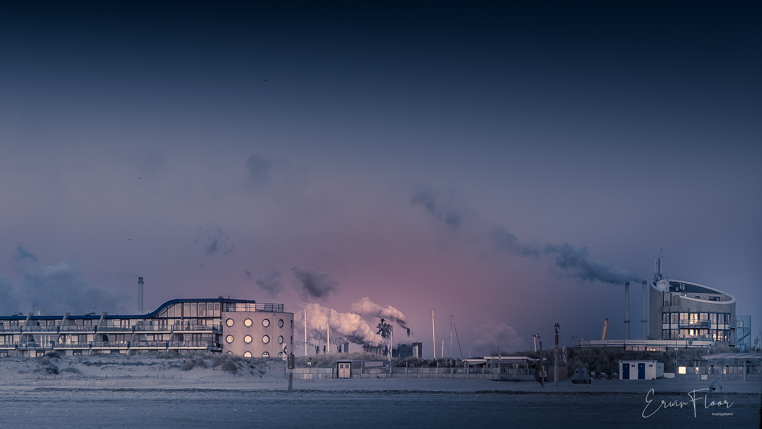 Ijmuiden - Campingsite with Tata Steel Blast-Furnaces on Background photo &  image