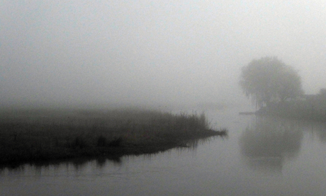 Kromme Rijn bij mist