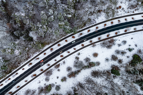 Driving through a winter wonderland