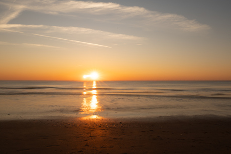 Zonsondergang  strand