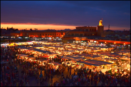 Place Djeema el Fna in Marrakech in Marokko