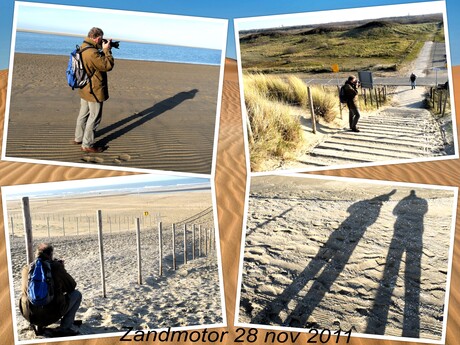 Collage  Monster Ter Heijde  Zandmotor  net na het openstellen op 28 nov 2011  