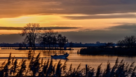 Sâltpoel bij zonsondergang