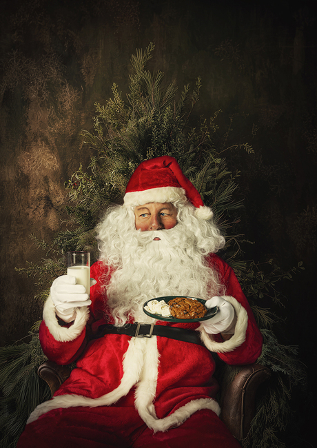 Santa Claus Herman is tired from all his Christmas work, 