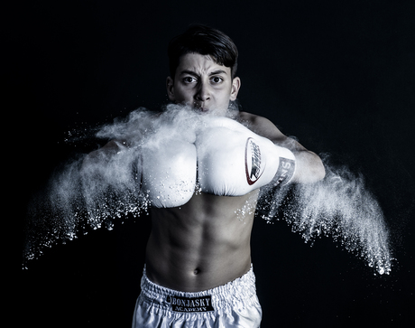 kickbox shoot met poeder